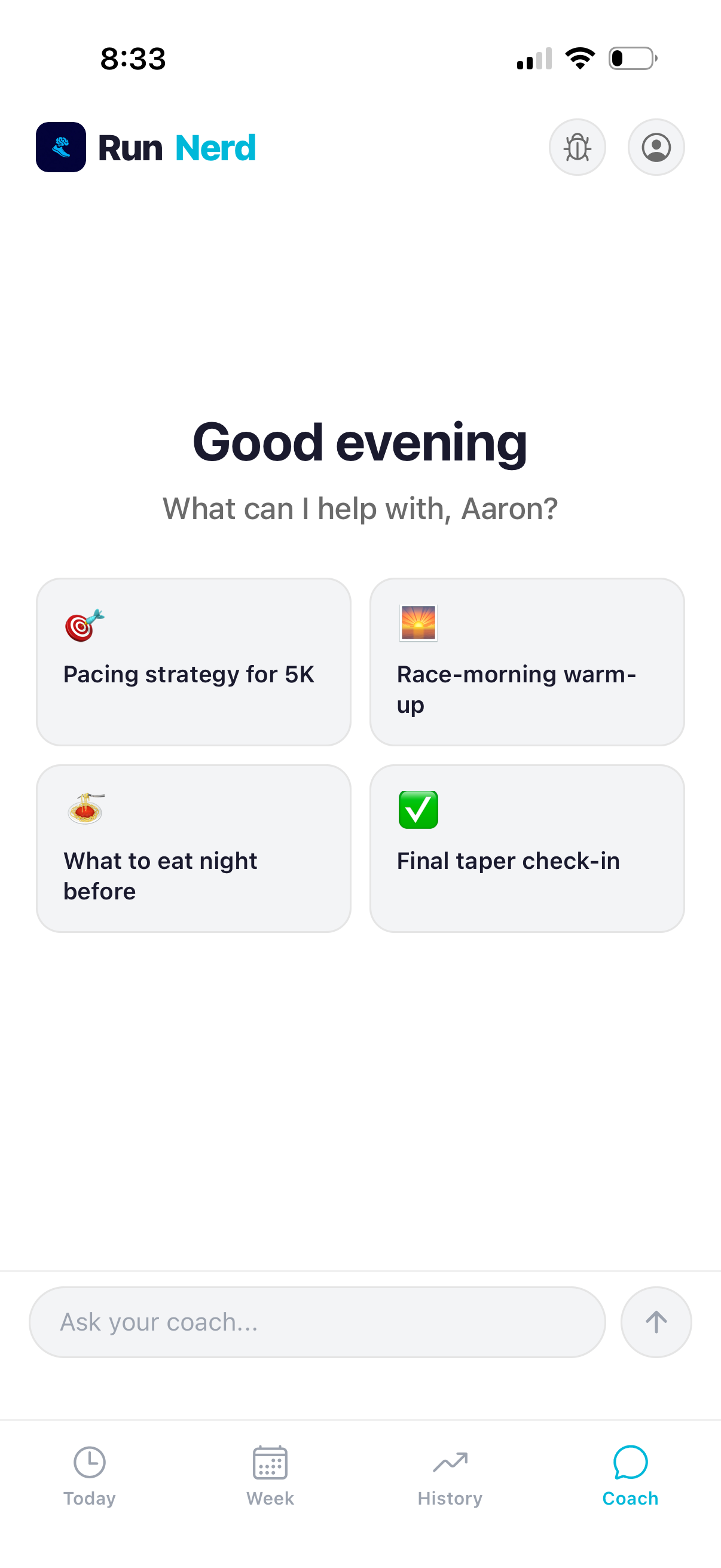 Coach Chat in RunNerd