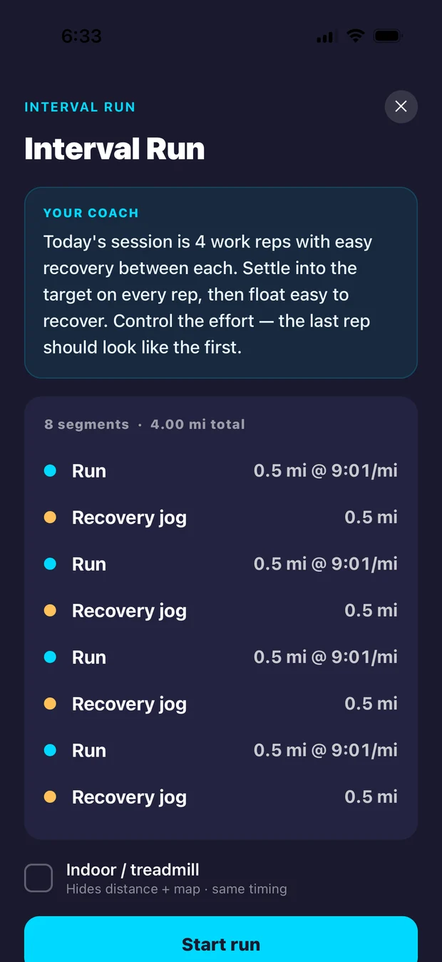 Interval run structure