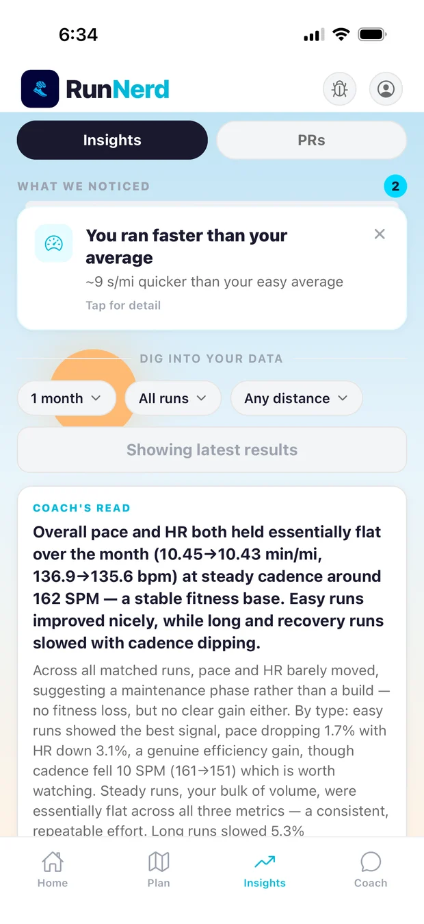 Insights tab