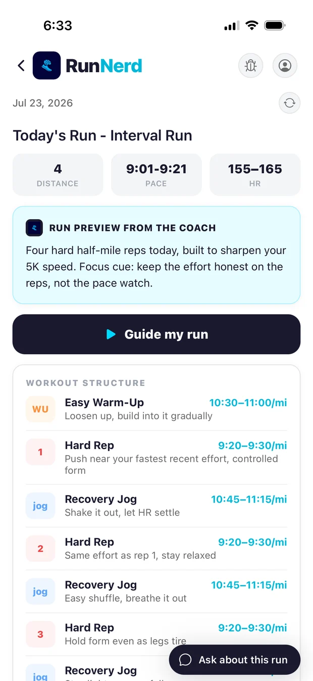 Interval run detail